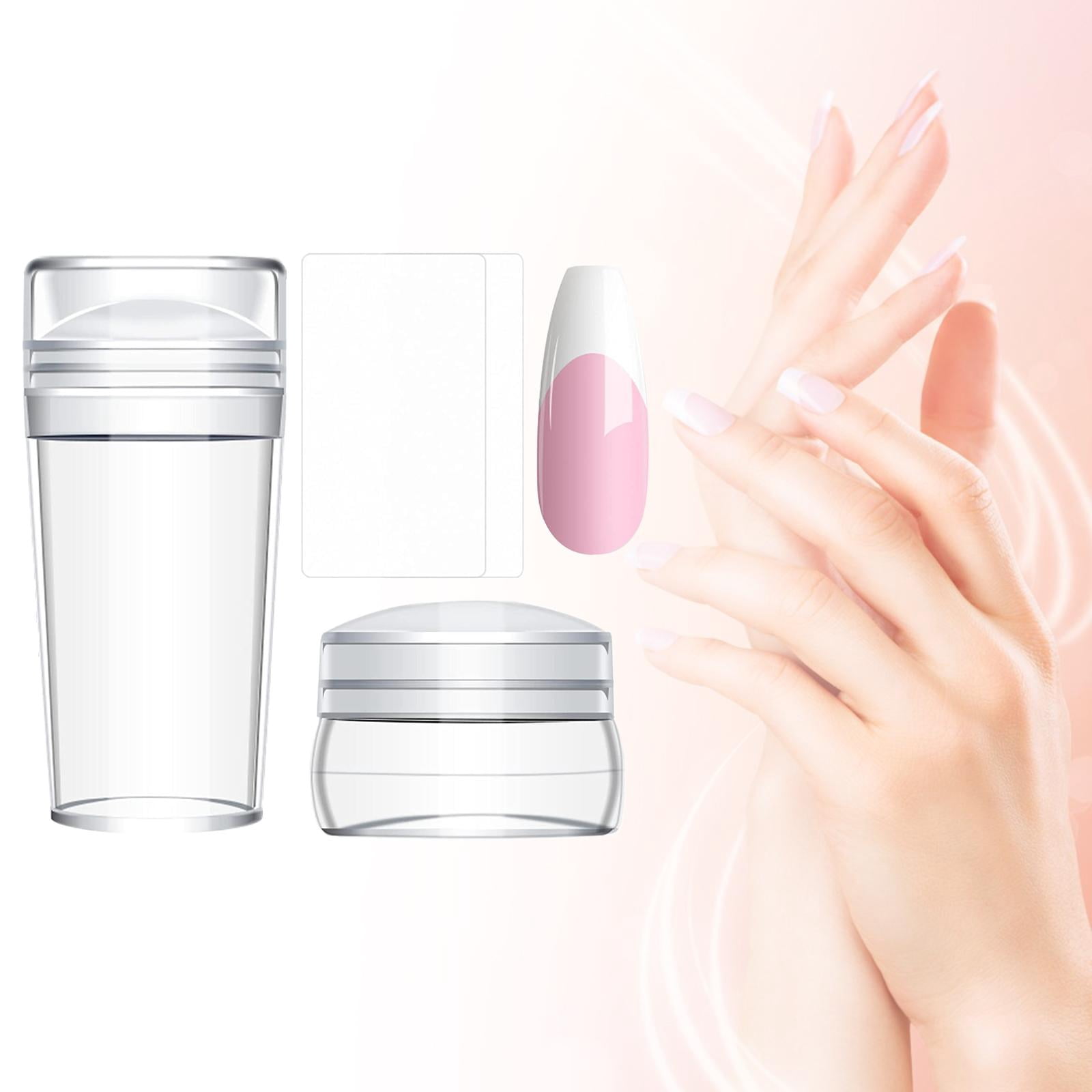 FITYLE 2x4 Pieces Nails Template Silicone Nail Stamper Soft Nail Stamp , Clear, 4 Pcs