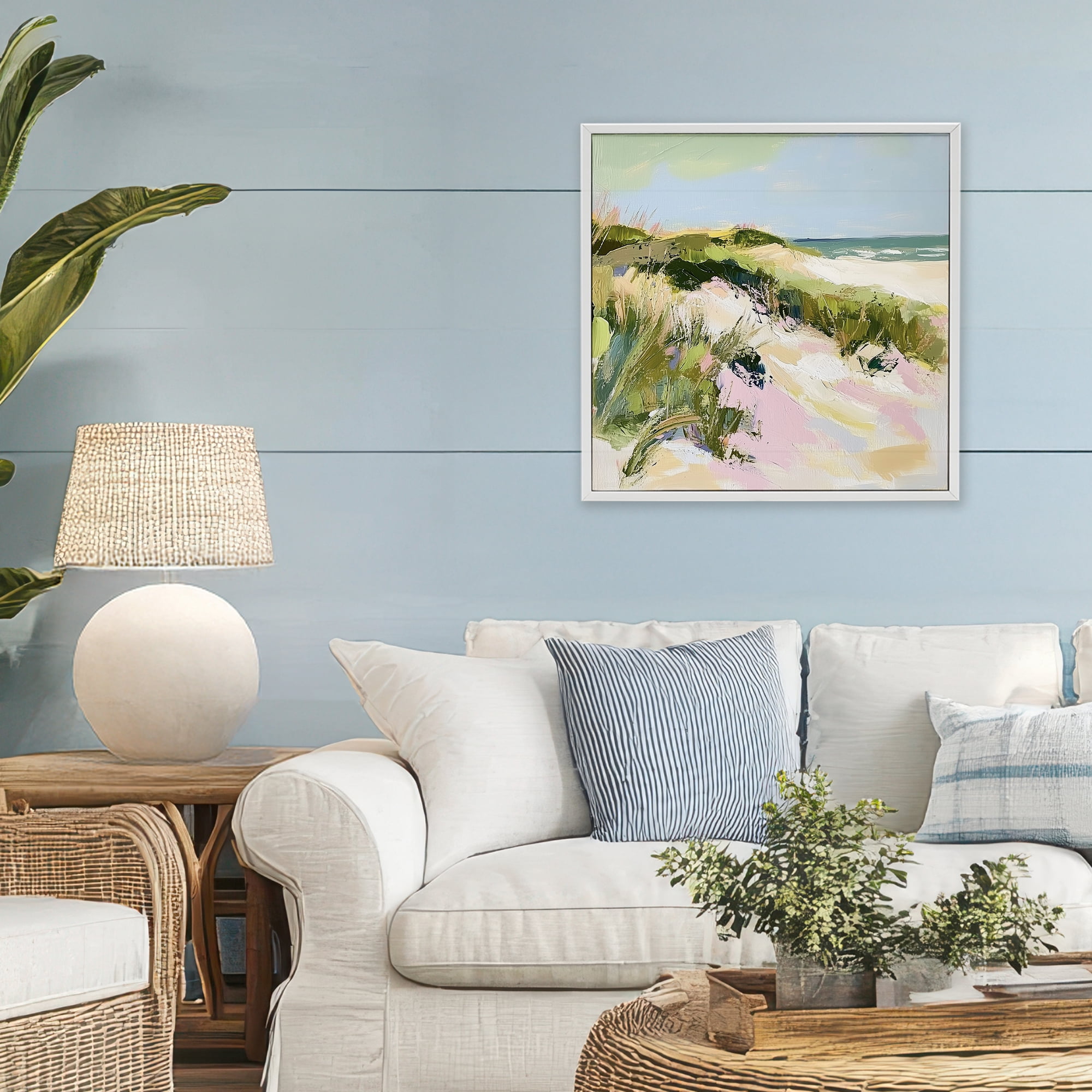 Stupell Industries Pastel Coastal Dunes at Sunrise White Framed Giclee Art, design by Heidi Kuntz