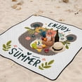 thumbnail image 5 of Bear Face in A Flower Crown Beach Blanket Outdoor Picnic Blanket 78"x 78" Waterproof Foldable for Beach Camping Travel Hiking Grass Lawn Park, 5 of 5