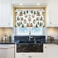 thumbnail image 5 of Yayeee Kitchen Curtains Tier Pair Light Filtering 27"x24" Rod Pocket Short Cafe Window Panel, Brown Christmas House, 5 of 7