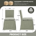 thumbnail image 2 of Dayalane Modern Farmhouse Parsons Slipcover Dining Chairs Set of 2, High Back Linen Upholstered Kitchen Chairs with Removable Slipcover, Armless Oak Wooden Side Chair for Dining & Living, Green, 2 of 11