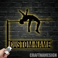 thumbnail image 3 of Craftnamesign Custom Pole Vaulter Metal Wall Art LED Light, Custom Male Pole Vaulting Name Sign, 3 of 5