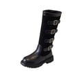 thumbnail image 1 of Girls Knee High Boots Fashion Lug Sole Side Zipper Tall Riding Boots for Toddler Little Kid Big Kid, 1 of 7