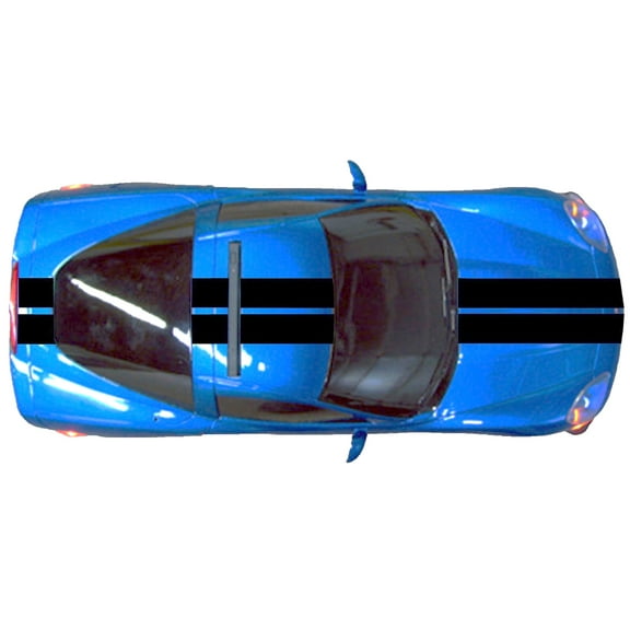 Clausen's World 9" Double RACING STRIPES Vinyl also Carbon Fiber - Compatible with Chevrolet Corvette C6