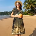 thumbnail image 4 of Disketp Dinosaur Bald Eagle para Vestido de Manga Corta para Mujeres, Vestidos de Verano para Mujeres, Casual y Holgado para la Playa, 4 of 6