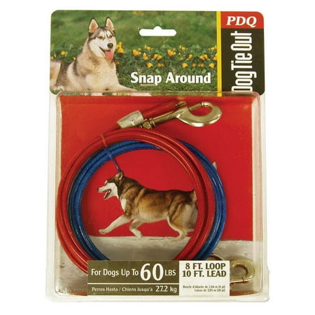 UPC: 0083929251562 | Boss Pet PDQ Red Tie-Out Vinyl Coated Cable Dog Tie Out Large