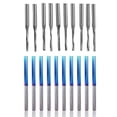 thumbnail image 1 of 10 Pcs Two Flutes Straight End Mills Straight Slot Bit &10Pcs 3.175 Shank Blue Coated Straight End Mill 2 Flute,10 x CNC Router Bits 10 x Straight End Mill,Silver & blue, 1 of 10