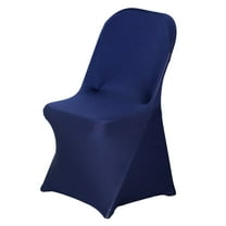 BalsaCircle 6 Navy Blue Spandex Stretchable Folding Solid Chair Covers Slipcovers Wedding decorations