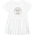 thumbnail image 3 of Inktastic Baby Girl Spring Lamb Wreath Girls Baby Dress, 3 of 5