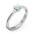 thumbnail image 3 of Birthstone Heart Ring with Shoulder Accents - Aquamarine (March), 3 of 4