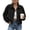 Black, variant on Corduroy Jacket Women Long Sleeve Button Down Cropped Jacket Lapel Collar Oversized Shacket Casual Trendy Fall Winter Coat with Side Pockets