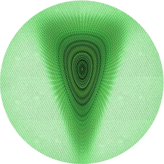 Ahgly Company Machine Washable Indoor Round Transitional Jade Green Area Rugs, 5' Round