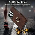 thumbnail image 6 of Nalacover for iPhone 13 Pro Max 6.7 inch Wallet Back Case,Luxury PU Leather Soft TPU Anti-Drop Shockproof Two Card Slots with Finger Ring Holder Kickstand Ultra Slim Phone Cover.Coffee, 6 of 8