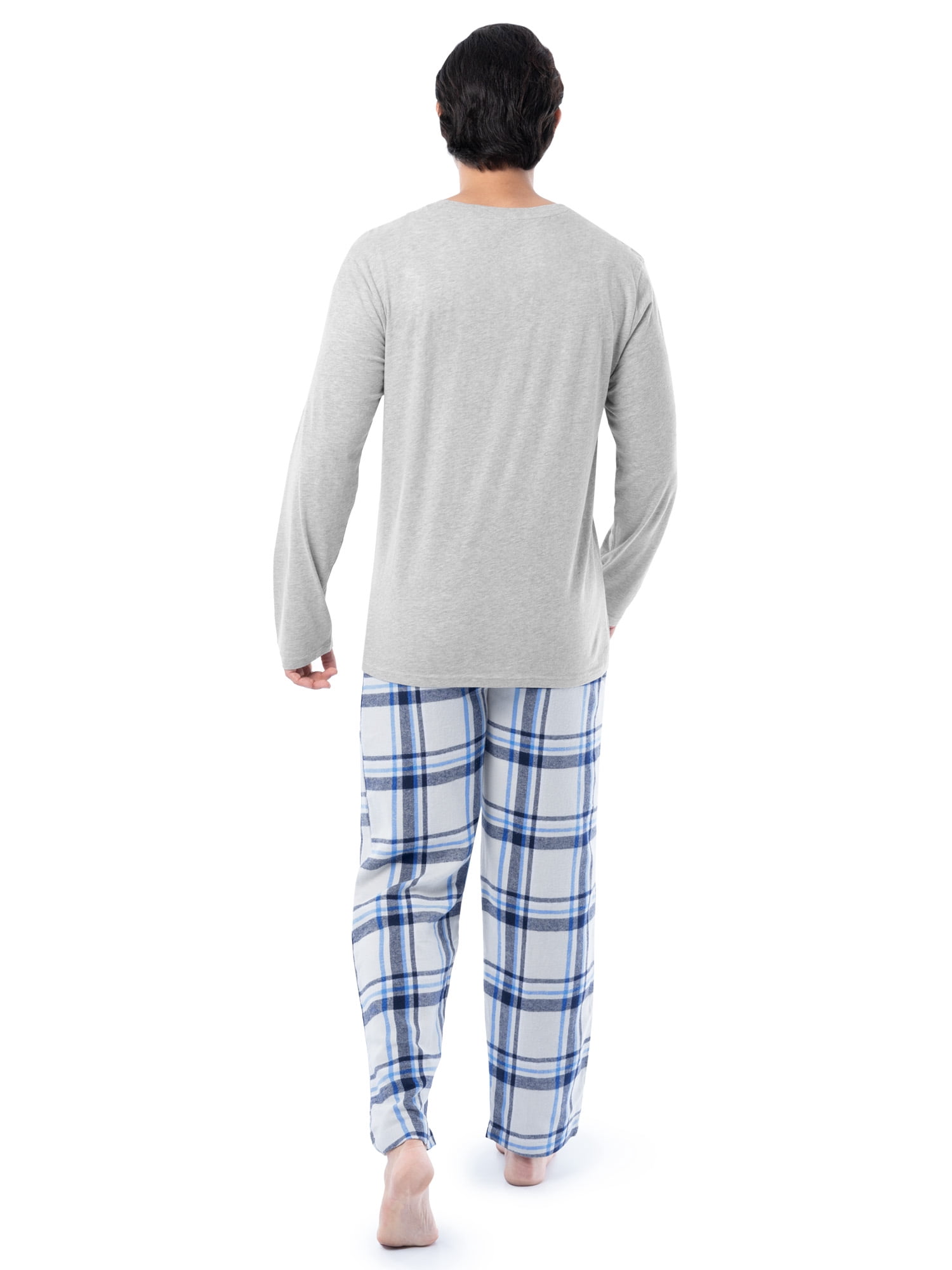 Fruit of the Loom Men's Jersey Knit Top and Flannel Pajama Pants Set, 2-Piece, Sizes S-5XL
