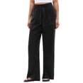 thumbnail image 1 of Hngshg Plus Size Wide Leg Pants for Women Loose Casual Drawstring Elastic Waist Classic Palazzo Pants with Pockets Workout Trousers, 1 of 6