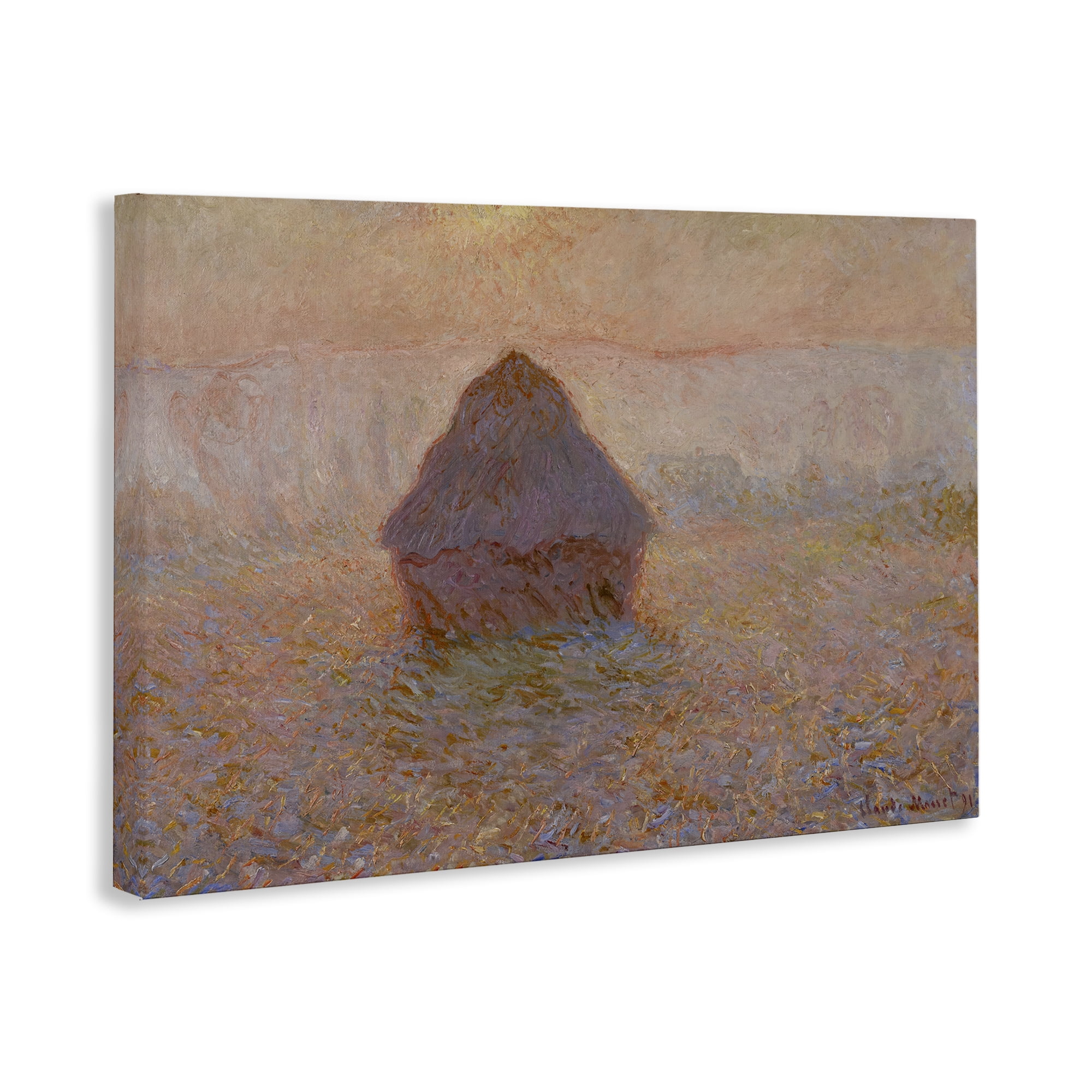 Stupell Industries Classical Monet Grainstack Landscape & Nature Painting Wrapped Canvas Art Print Wall Art, 24 x 16