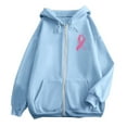 thumbnail image 6 of Women's Zip Up Hoodie With Pockets Breast Cancer Awareness Pullover Long Sleeve Drawstring Casual Athletic Sweatshirt, 6 of 6