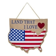Evergreen Land that I Love Patriotic Burlap Door Decor