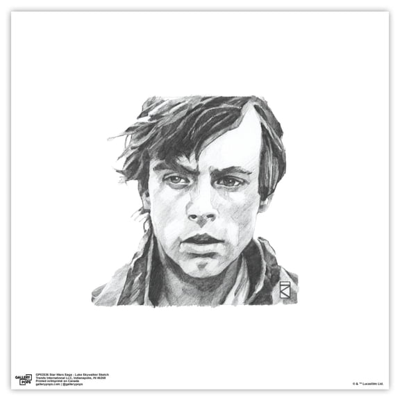 Gallery Pops Star Wars: Saga - Luke Skywalker Sketch Wall Art, Unframed Version, 12" x 12"