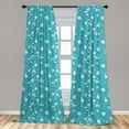 thumbnail image 5 of Ambesonne Floral Curtains, Swirled Stalks Foliage, Pair of 28"x95", Green Blue White, 5 of 5
