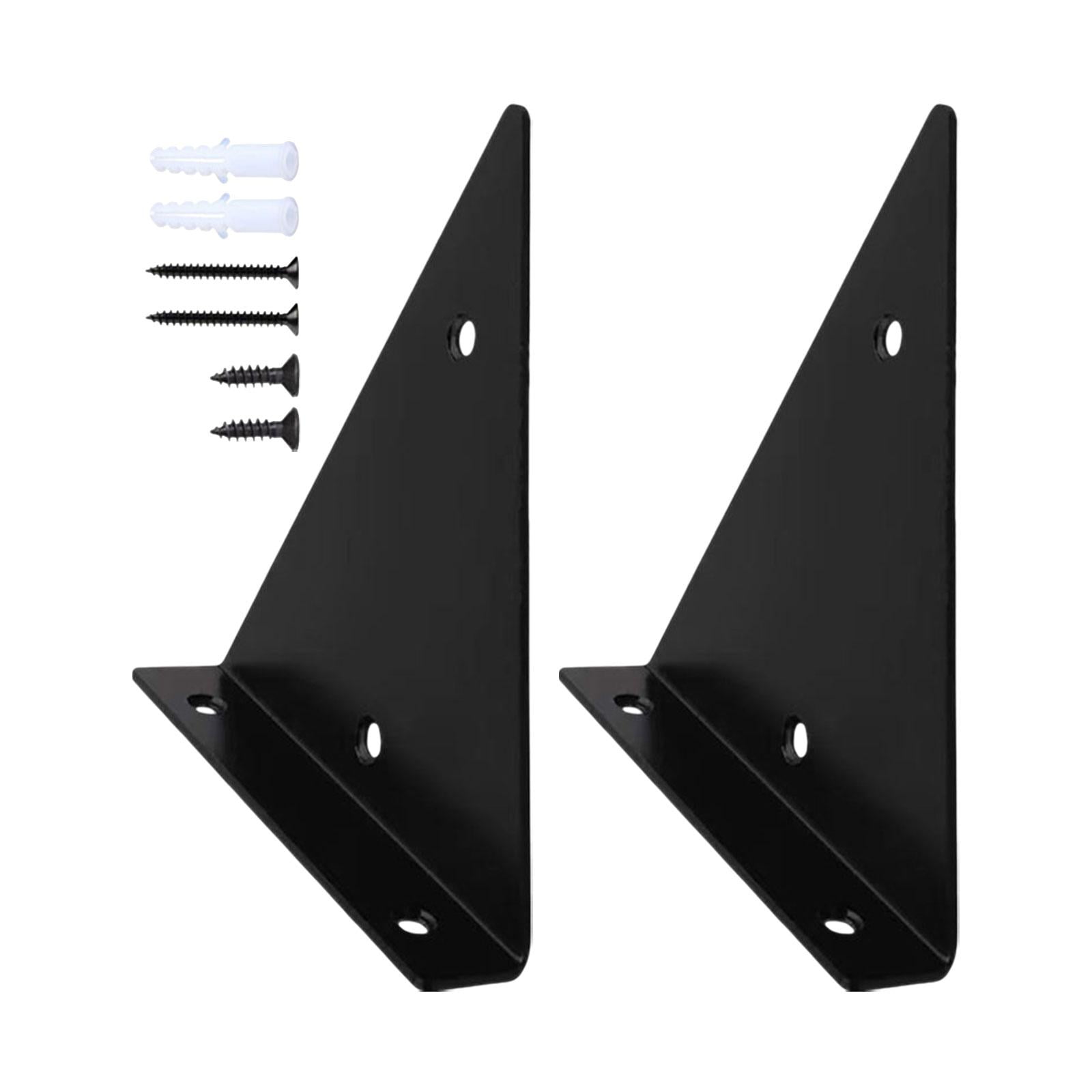 Shelf Bracket Wall Shelf Bracket Heavy Duty Floating Shelf Hardware DIY Iron Decor Corner Brace Floating Shelf Brackets for Bookstore Garage Black B