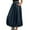 Navy, variant on Midi Skirts for Women Casual Elastic High Waist Skirts Solid Color Ruffle Skirts with Pockets