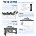 thumbnail image 3 of SANOPY 10' x 15' Heavy Duty Pop up Canopy with 4 Removable Sidewalls, Instant Commercial Tent for Party, Portable Gazebo with Sangbags, Roller Bag, Gray, 3 of 8