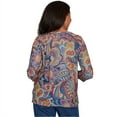 thumbnail image 2 of Alfred Dunner Womens Petite Stitched Floral Pleated Neck Top, 2 of 4