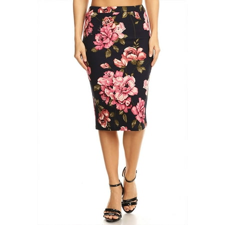 Women's Floral Pattern Print Pencil Skirt