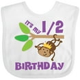 thumbnail image 3 of Inktastic Half Birthday 6 Months Baby Monkey Boys or Girls Baby Bib, 3 of 4