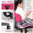 thumbnail image 4 of JJS Home Office Low Back Computer Executive Chair, Ergonomic Mesh Chair with Extra Large Base and Pads, PinkLip, 4 of 7
