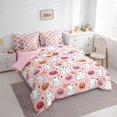 thumbnail image 3 of Manfei Teens Cute Ghost Bedding Comforter Set 7pcs, Halloween Funny Pumpkin Queen Bedding Sets, Rustic Cartoon Floral Reversible Queen Sheet Sets, Luxury Bedroom Decor, 3 of 7