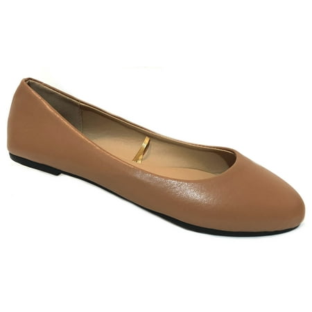 

Shoes 18 Womens Classic Round Toe Ballerina Ballet Flat Shoes 8600 Khaki Pu 7