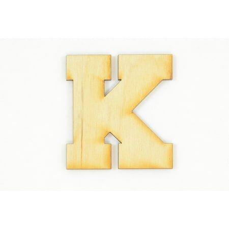 1 Pc, 5 Inch X 1/8 Inch Thick Collegiate Font Wood Letters K Easy To Paint Or Decorate For Indoor Use