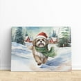 thumbnail image 3 of Hello Winter Shih Tzu Frosty Morning Walk Welcome Snowy Christmas Horizontal Matte Canvas Poster Lion Dog Lover Gifts Wall Art Home Decor - 02018, 3 of 5