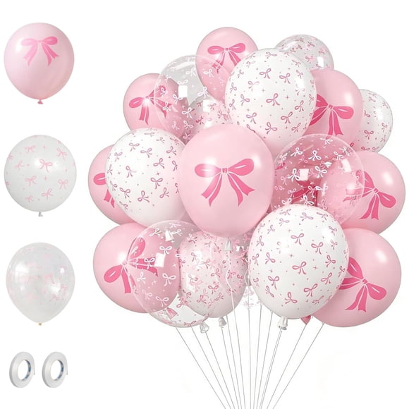 Globos ASABITE 35 piezas 12" Decoración de fiesta con moño rosa
