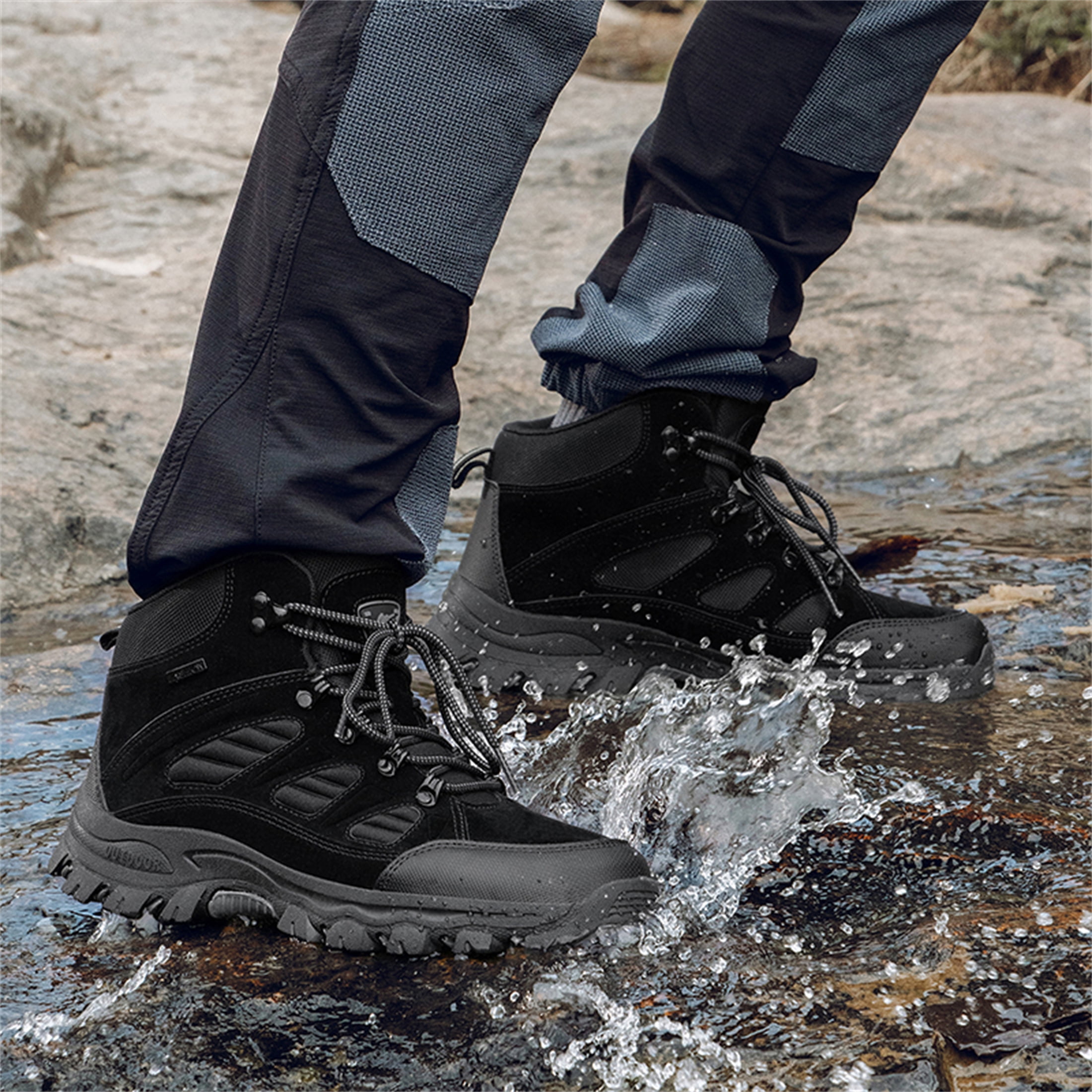 YOURDIARY Womens Mens Waterproof Anti-Slip Hiking Boots Outdoor Trekking Camping Trail Hiking Shoes