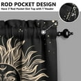 thumbnail image 4 of Gothic Night Sky Kitchen Curtains 3-PC Set - Moon & Star Valance + Cosmic Tier Panels, Dark Aesthetic Rod Pocket Window Treatments (Machine Washable), 4 of 4