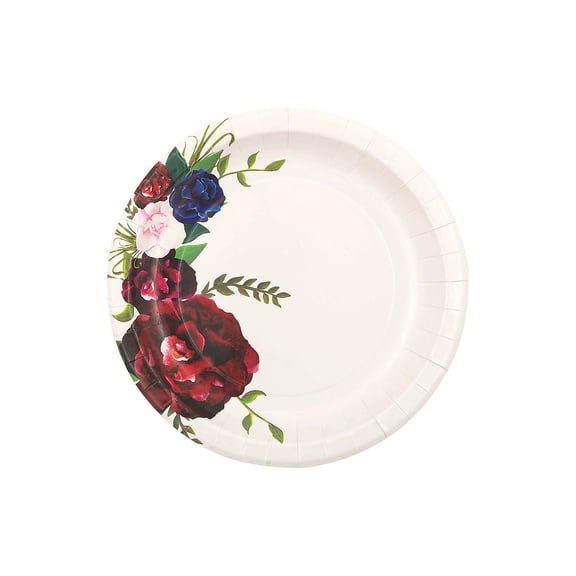Bold Floral Paper Dessert Plates - Party Supplies - 8 Pieces
