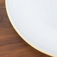 thumbnail image 4 of Efavormart 20 Pack Economy Plastic Charger Plates 13" – Transparent Pearl White Swirl Design with Gold Rim, Stylish Table Chargers, 4 of 4