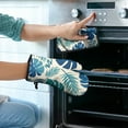 thumbnail image 2 of Tropical Palm Leaves in Hawaii Kitchen Oven Mitt and Pot Holder Sets 4 Pcs for Baking, Cooking and Grilling, Heat Resistant Up To 392 °F, 2 of 7