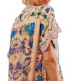 thumbnail image 3 of Lovskoo Women's Y2K Babydoll Flowy Dress Boho 2024 Summer Dresses Ruffle Mini Dress Deep V-Neck Casual Short Sleeve Floral Sundress Beige, 3 of 6