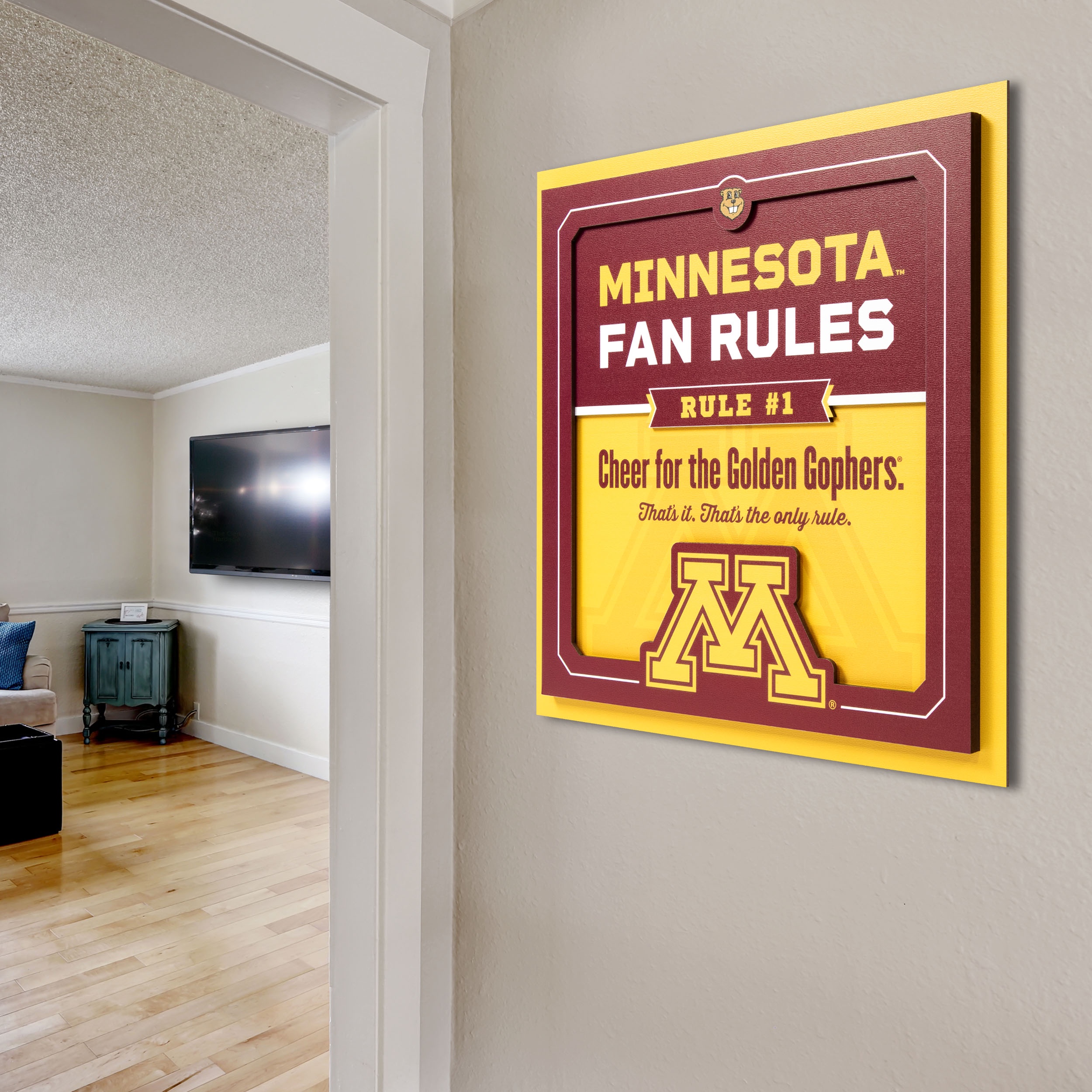 YouTheFan NCAA Minnesota Golden Gophers Fan Rules 3D Wall Art