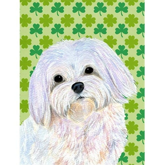 Maltese St. Patricks Day Shamrock Portrait Flag Canvas - House Size