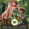 thumbnail image 3 of Jiakora Remote Control Inflatable Dinosaur Toy for Kids, Rechargeable Electric Walking Dinosaur with 360°Rotation, Toy for Boys Age 6-8 8-12 Birthday Gifts-Brown, 3 of 12