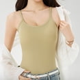 thumbnail image 4 of Ymauqau Débardeurs Grande Taille pour Femmes Bretelles Spaghetti Réglables Col Rond Soutien-Gorge Intégré Sans Manches Chemises Décontractées Camisoles Blouses, 4 of 7