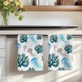 thumbnail image 7 of Jellyfish Coral Coastal Kitchen Towels Set of 2, Nautical Summer Beach Ocean Sea Absorbent Dish Towels for Kitchen, Microfiber Hand Towel, Quick Drying Tea Towel for Cleaning Decorative Dishcloths, 7 of 7