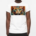 thumbnail image 3 of Retro Cat Elegant White Cotton T-Shirt for Men - Classic Fit Short Sleeve Tee with 100% Cotton Material - Comfortable and Stylish Casual Top for Everyday Wear, 3 of 5