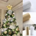 thumbnail image 2 of Cintas de Navidad para decoración de árbol, corona de flores, cinta de malla dorada y plateada, decoraciones navideñas para puerta del hogar, caja de embalaje de regalo, 2023, 2 of 4