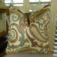 thumbnail image 2 of Plutus Paisley Cove Handmade Throw Pillow - Cream - Red & Blue - 20 x 20 in., 2 of 4